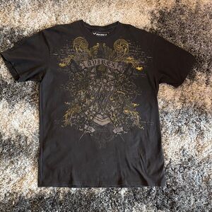 Avirex Gray and Gold Graphic Tee